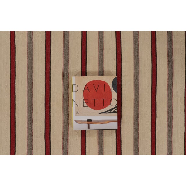 Rug & Kilim's Contemporary Rez Kilim With Beige & Red Striped Design For Sale - Image 9 of 11
