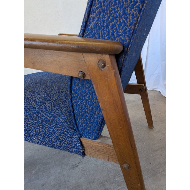 Mid-Century Modern Royal Blue Lounge Chair, 1970s For Sale - Image 17 of 18