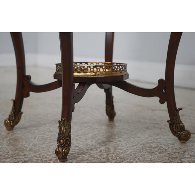 Maitland Smith French Louis XV Mahogany Lamp Table W. Brass Ormolu For Sale - Image 10 of 13