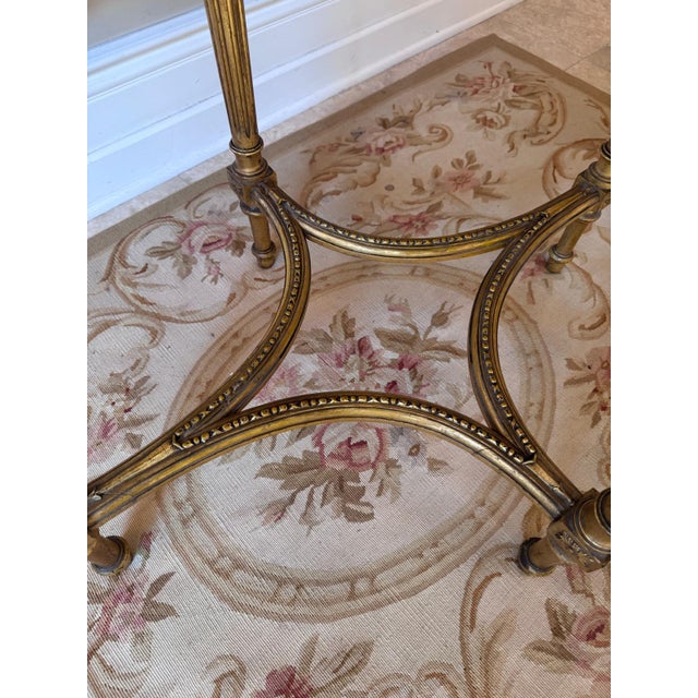 French Louis XVI Style Giltwood Oval Gueridon With Onyx Marble Top, Late 19th Century For Sale In New York - Image 6 of 7