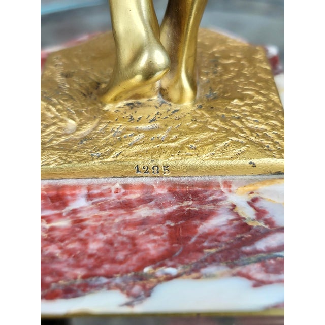 Original 1920s French Art Deco Gilt Bronze Sculture For Sale - Image 9 of 11