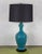 Turquoise French 1940s Turquoise Ceramic Lamp With Asian Motif For Sale - Image 8 of 9