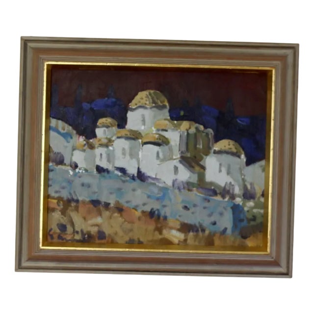 Tage Garvik, Town, 1950s, Oil on Canvas, Framed For Sale