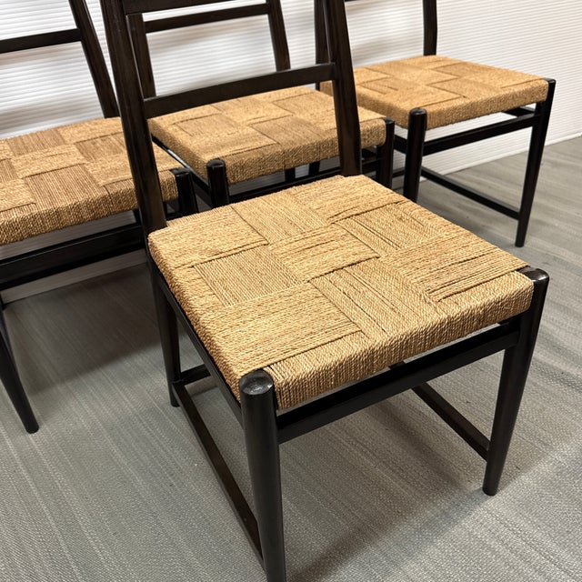 Farmhouse Rustic Farmhouse Ladderback Dining Side Chairs, Set of Four For Sale - Image 3 of 12