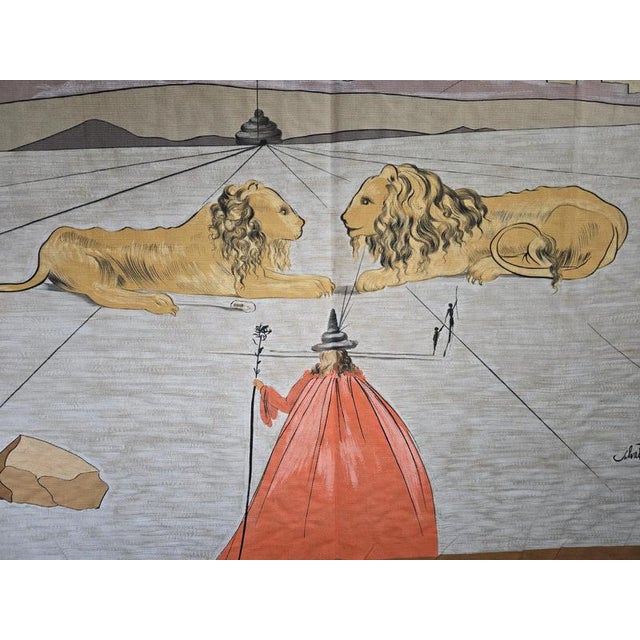Salvador Dalí, Surrealist Textile Panel with Lions, 1970, Wool For Sale - Image 4 of 13