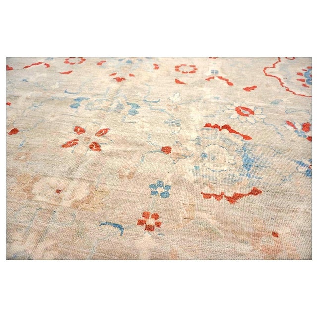 21st Century Persian Sultanabad Master Wool 12x17 Ivory, Red, & Blue Handmade Area Rug #1143967 For Sale - Image 12 of 16