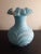 1960s Fenton Blue Satin Glass Ruffled Vase For Sale In Dallas - Image 6 of 6
