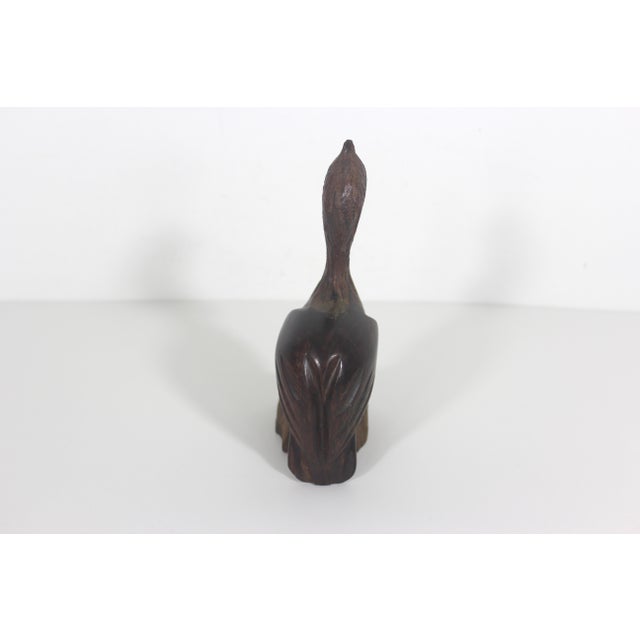 Wood Vintage Wood Pelican Carved Exotic Ironwood Animal Figurine For Sale - Image 7 of 10