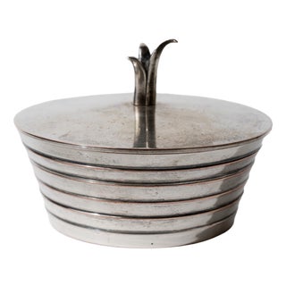 Vintage Silver Plated Lidded Bowl, 1950s For Sale