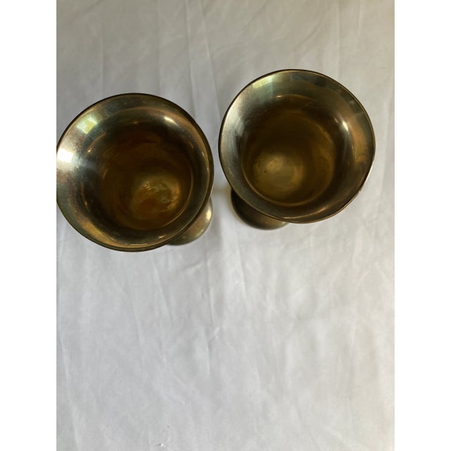 Vintage Sarna Brass Goblets- Set of 2 For Sale In Oklahoma City - Image 6 of 7