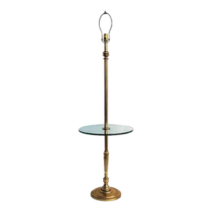 1960s Brass and Glass Floor Lamp