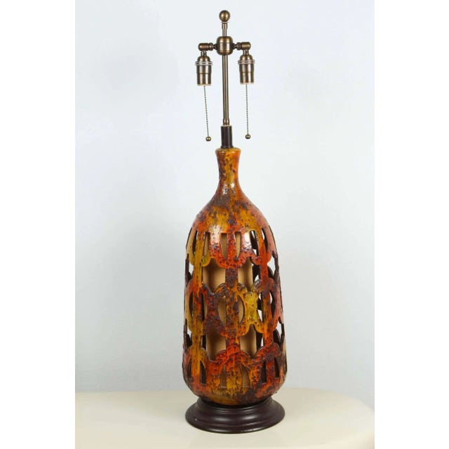 Large Ceramic Lamps - A Pair For Sale In New York - Image 6 of 8