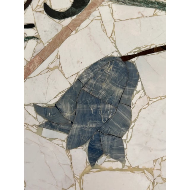 Gemstone 1970s Italian Marble Floral Mosaic Dining Table For Sale - Image 7 of 11