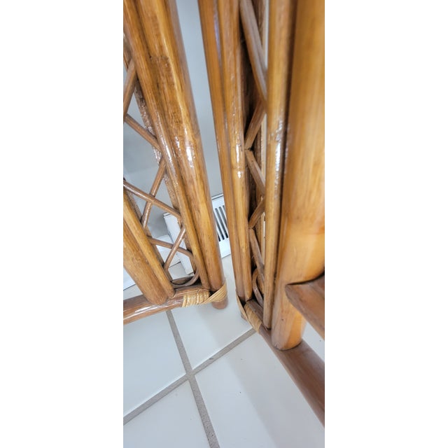 Wood 1990's Italian Four-Panel Room Divider in Natural Rattan and Woven Caning For Sale - Image 7 of 16