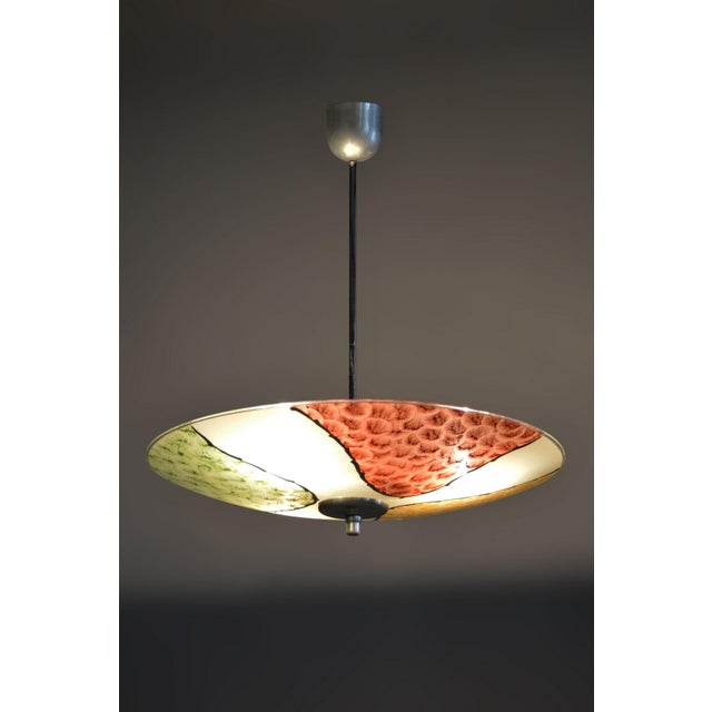 Metal Mid-Century Chandelier in Chrome-Plated Steel and Glass, Czech, 1950s For Sale - Image 7 of 10