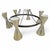 Brass Mid-Century Modern Brass & Black Metal Chandelier With Sculptural Trumpet Shades For Sale - Image 8 of 8