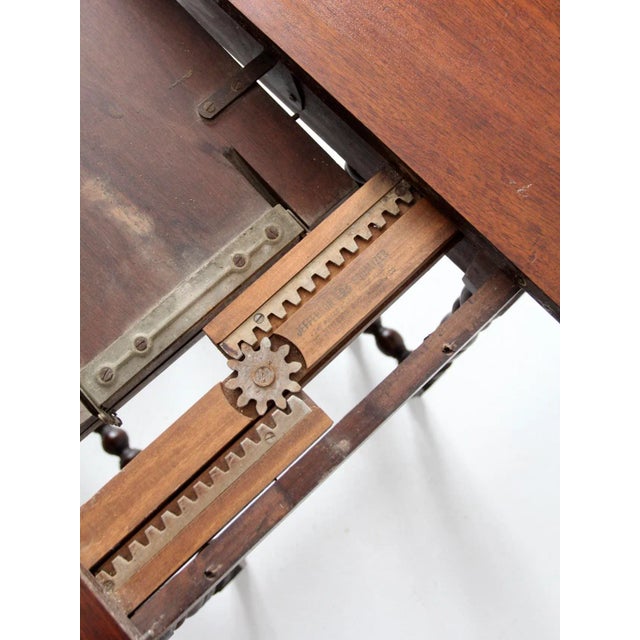 Brown Vintage Gate Leg Drop Leaf Wooden Table For Sale - Image 8 of 13