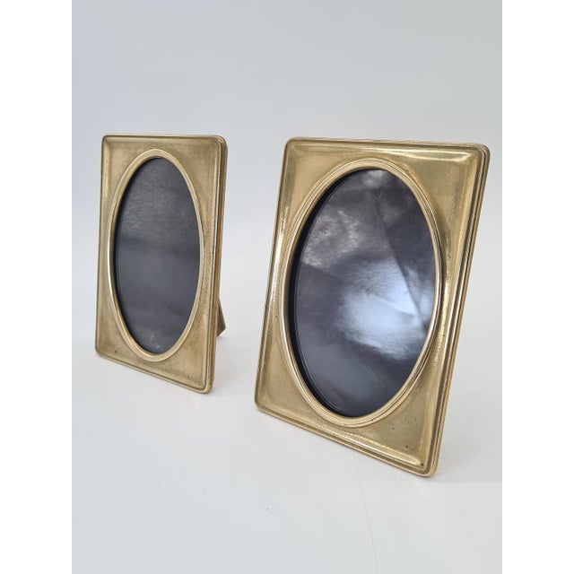 Gold Vintage Brass Picture Frames, 1940s, Set of 2 For Sale - Image 8 of 12