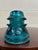 Industrial Vintage Hemingray 40 Aqua Teal Glass Insulator For Sale - Image 3 of 7
