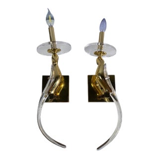 Pair Birds of Paradise 20” Wall Sconces For Sale