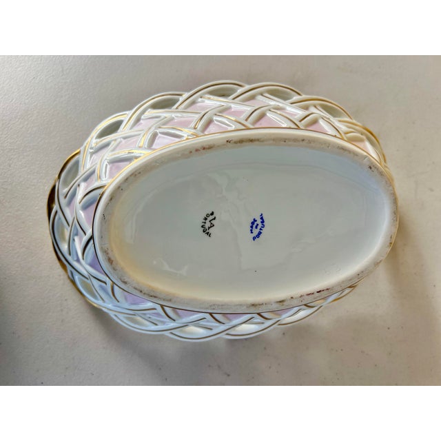 Vintage Floral Oval Porcelain Bowl For Sale In West Palm - Image 6 of 6