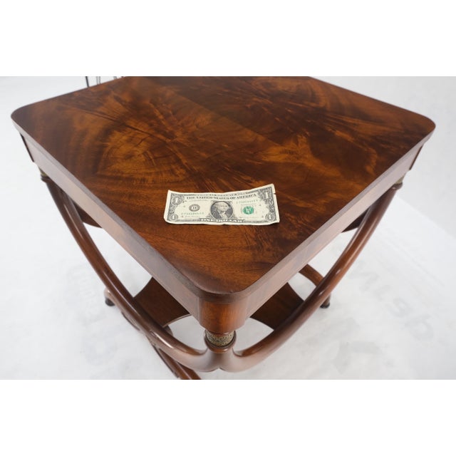 Brown Flame Carved Mahogany Regency Style Lamp Side Table Stand Clean! For Sale - Image 8 of 13