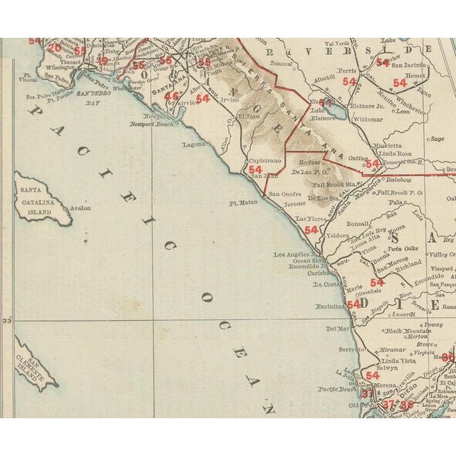 19th Century Antique Map of California, The Golden State from Rand McNally, 1899 For Sale - Image 5 of 12