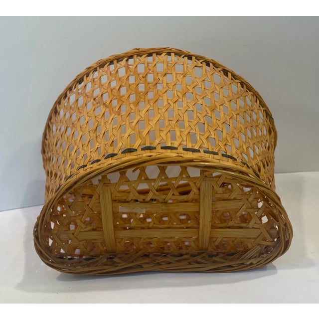 Textile Vintage Woven Wall Basket For Sale - Image 7 of 8