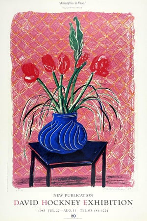 David Hockney Amaryllis in Vase Original 1985 Exhibition Poster by Tyler Graphics
