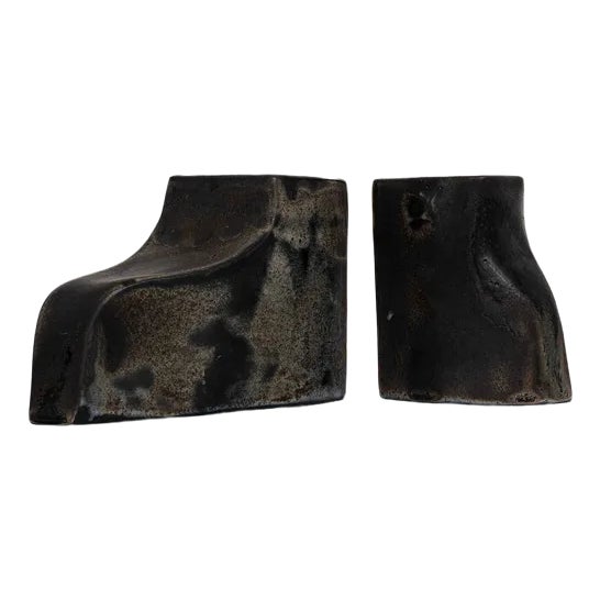 Charlotte et Charles-Édouard Ceramic, Enamel & Sandstone Vases by Claudia Cauville, Set of 2 For Sale