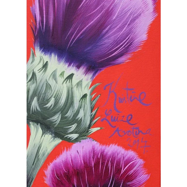 Contemporary Kristine Luize Avotina, Flowers, 2017, Acrylic on Canvas For Sale - Image 3 of 5