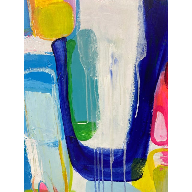 Blue Contemporary Abstract Original Oil Painting For Sale - Image 8 of 12