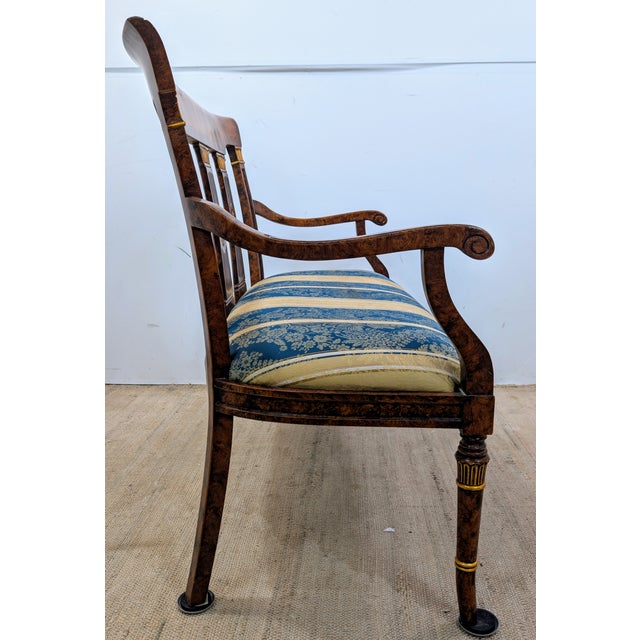 Neoclassical Late 20th Century Neoclassical Mahogany Bench For Sale - Image 3 of 11