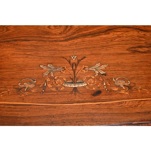 Wood Antique Edwardian Inlaid Octagonal Centre Table, 1890 For Sale - Image 7 of 9