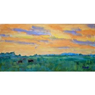 Mount Diablo Sunset, Contemporary Landscape Oil Painting For Sale