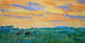 Mount Diablo Sunset, Contemporary Landscape Oil Painting