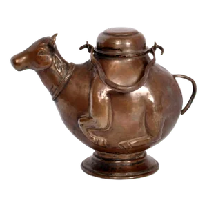 Antique 19th Century Indian Hindu Copper Sacred Nandi Bull Water Vessel 1800