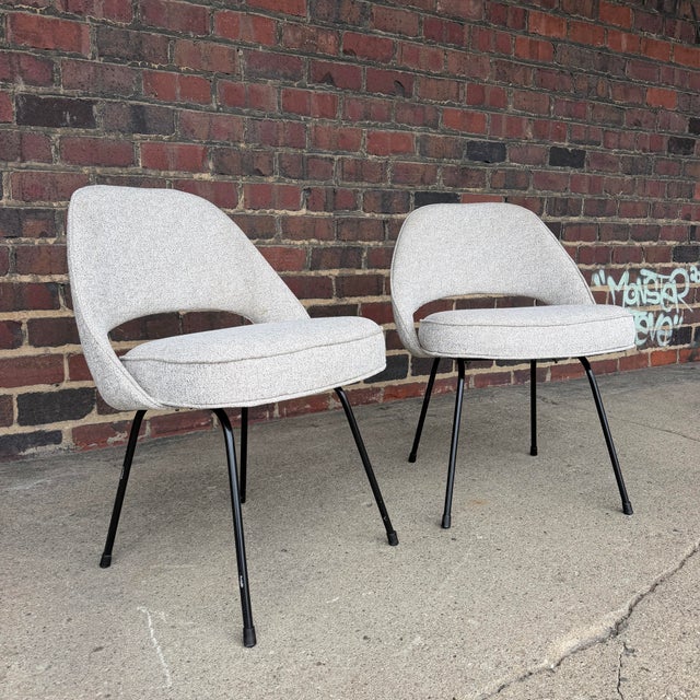 Pair of Early Eero Saarinen for Knoll Executive Side Chairs For Sale - Image 12 of 12