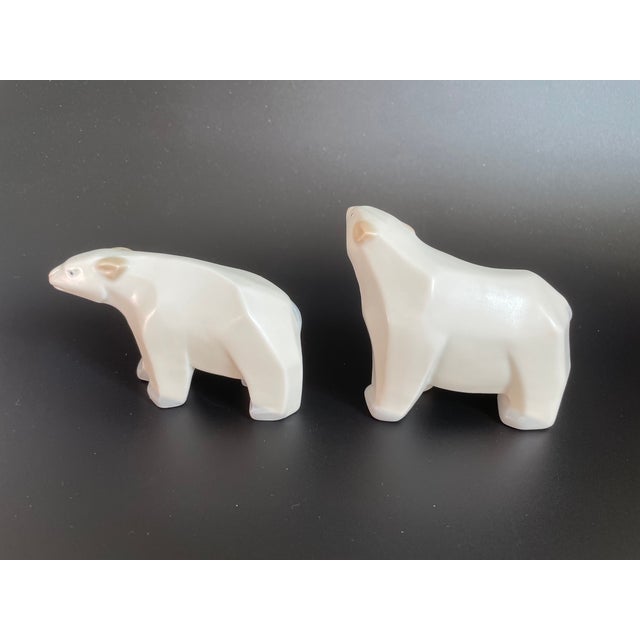 Mid-Century Modern Mid Century Modern Porcelain Polar Bear Mom & Cub Figurines - A Pair For Sale - Image 3 of 11