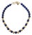 Vintage Face Ted Lapis Beaded Necklace With Gold Tone, Spacers in Clap For Sale