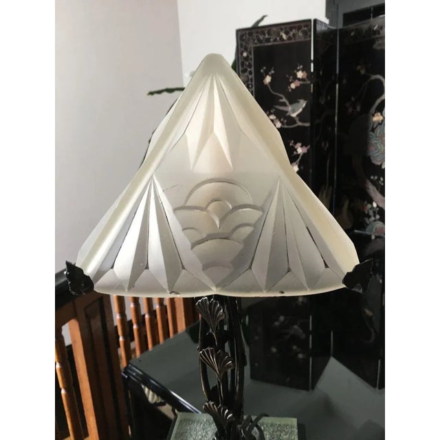 Art Deco Wrought Iron Table Lamps from Degué, 1920s, Set of 2 For Sale - Image 12 of 15