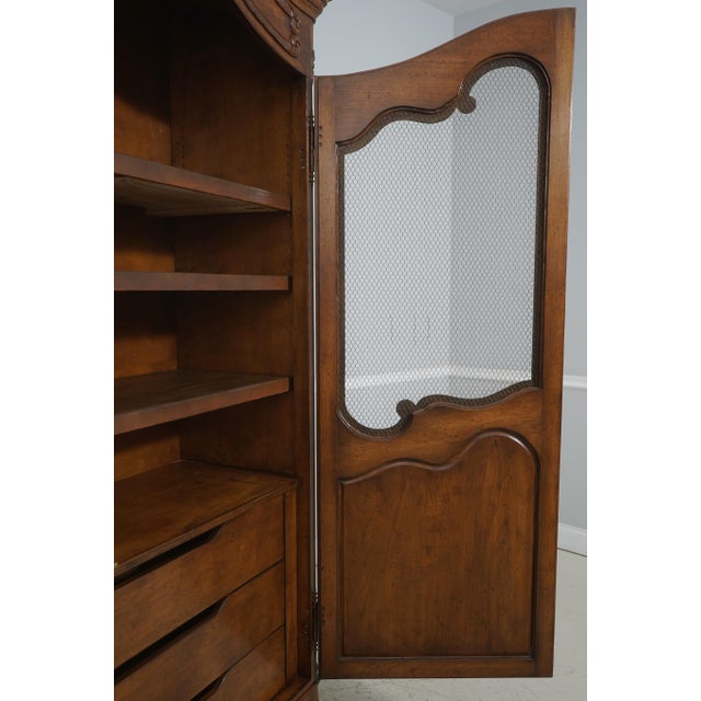 Wood Walnut Country French Two-Door Armoire Wardrobe Cabinet For Sale - Image 7 of 18