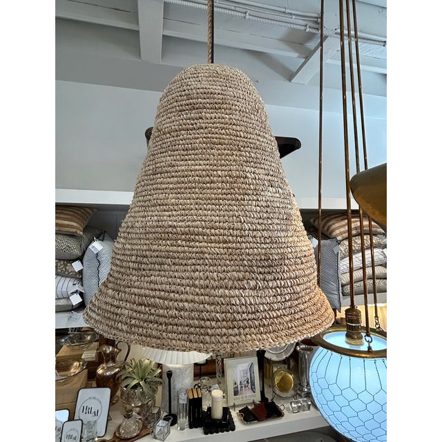 Late 20th Century Late 20th Century Large Natural Woven Basket Pendant Light For Sale - Image 5 of 7