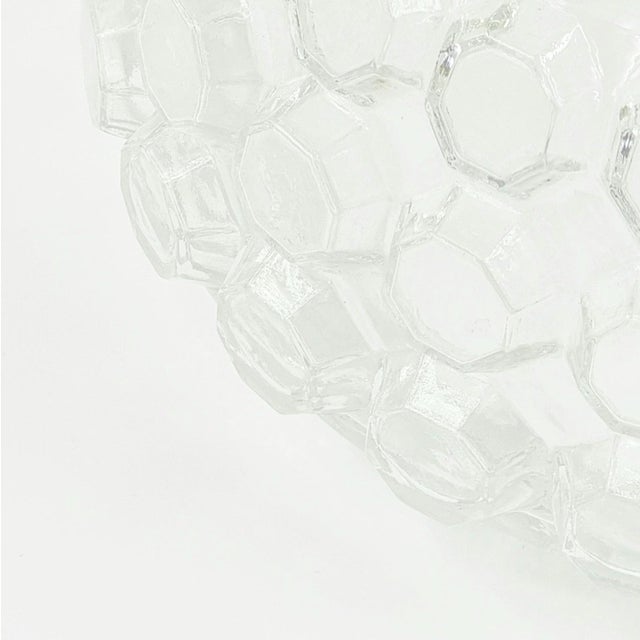 Glashütte Limburg 1960s Mid-Century Modern Diamond Glass Wall Light or Flush Mount/Ceiling Light From Limburg For Sale - Image 4 of 10