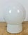 Industrial Vintage White Porcelain and Glass Ceiling Light, 1970s For Sale - Image 3 of 12