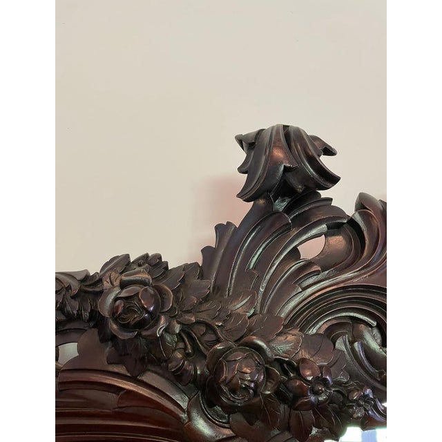 Large Antique Victorian Console Table in Carved Mahogany with Mirror Back For Sale - Image 4 of 18