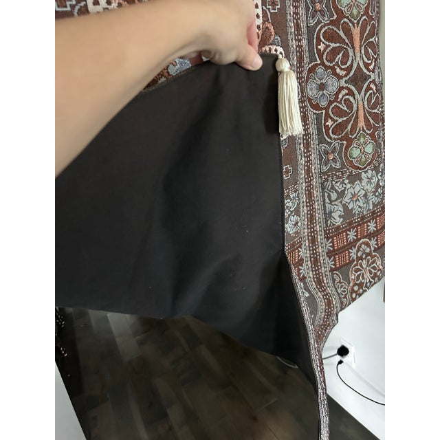 Sky Blue Mid-20th Century Catholic Liturgical Tapestry — Processional Banner / Altar Hanging With Tassels For Sale - Image 8 of 12