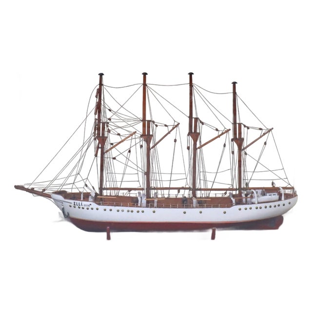 Sailing Training Ship Elli in the Display Case with Glass, Denmark, 1958 For Sale