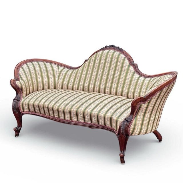 Victorian Walnut Framed Sofa with Cabriole Legs For Sale - Image 15 of 15