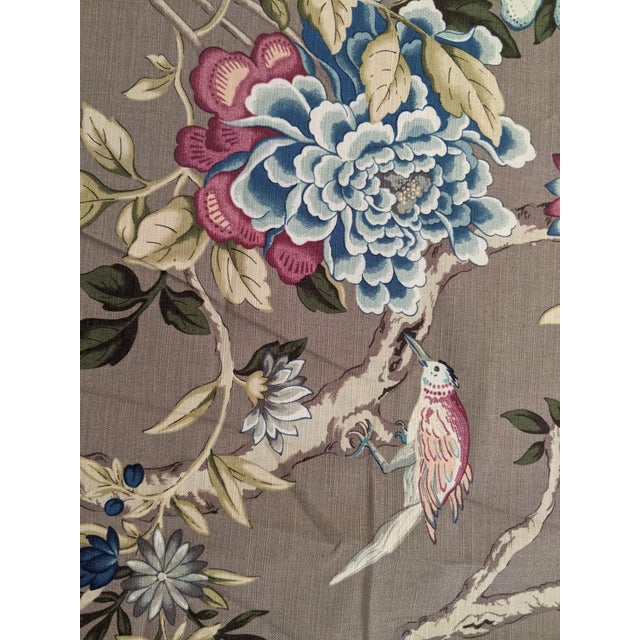 Chinoiserie Bird Botanical "Mudan" Decorator Fabric - 2 Yards For Sale - Image 10 of 14